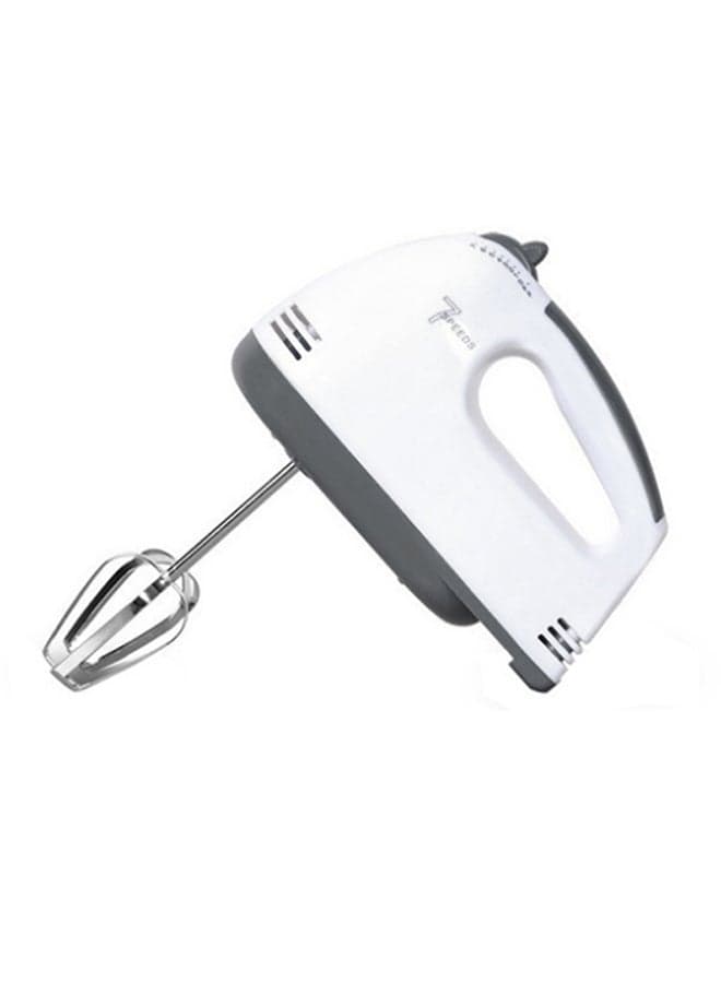 7 Speeds Electric Egg Beater Hand Blender Mixer Grinder White/Silver 13x18x7cm