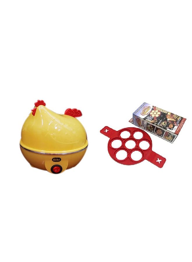 Egg Boiler With 7 Slot Non Stick Flippin Pancake Maker 350 W 6902016009281 Yellow