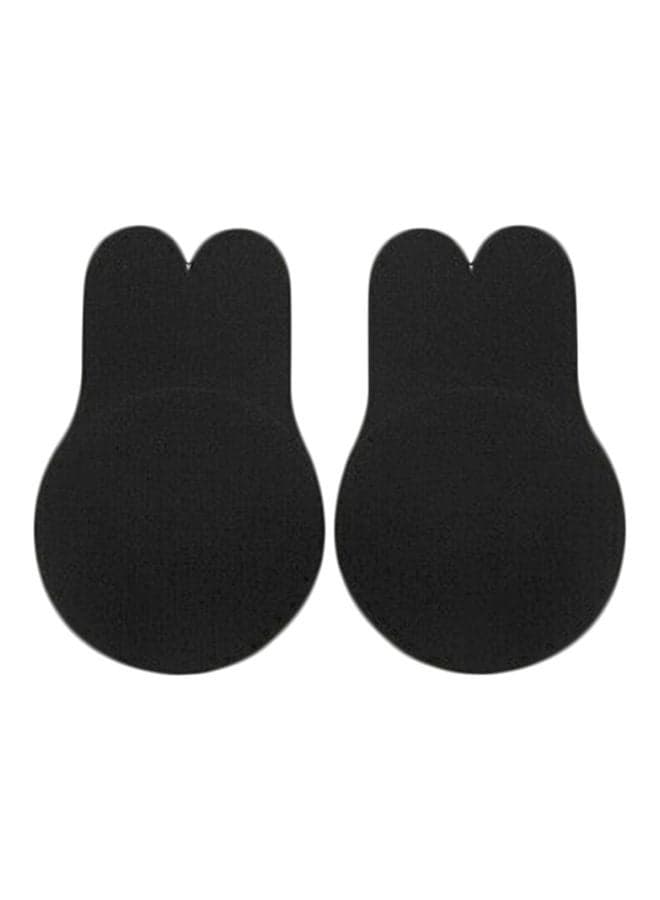 2-Piece Rabbit Ear Shaped Breast Lifting Sticker Set Black
