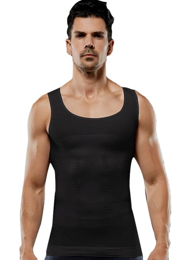 Tight Fitting Belly Chest Slimming Vest Black
