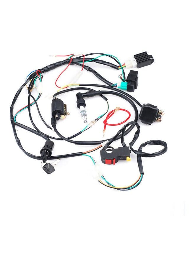 For 50 70 90 110CC ATV Quad Gokart Full Electrics Wire Harness Coil CDI Wiring Set