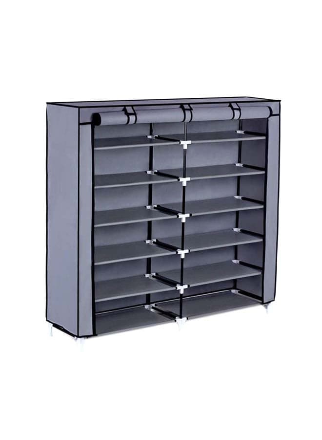 12-Shelves Multipurpose Adjustable Collapsible Shoe Rack Grey 120x118x30cm