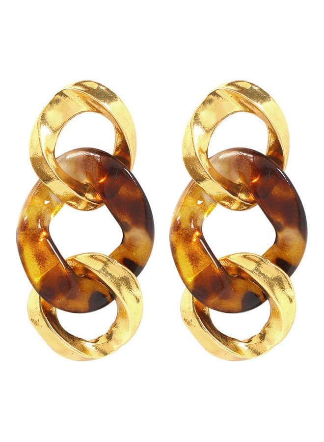 Women Fashion Alloy Link Chain Drop Stud Statement Earrings Party Jewelry Gift