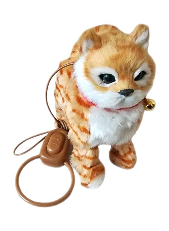 Portable Soft Realistic Authentic Detail Walk Along Electronic Pet Cat With Remote Contro 20x20cm