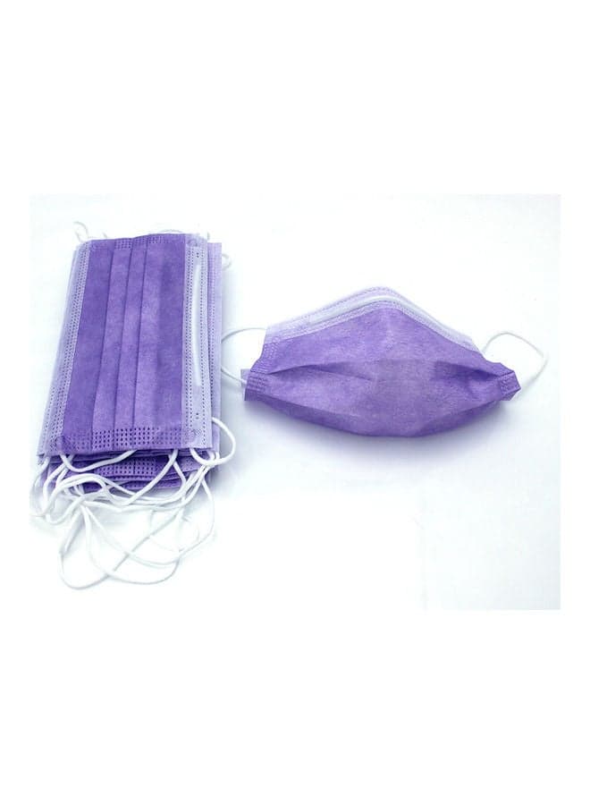 10-pieces Face Disposable Face Mask Purple Color for Adults