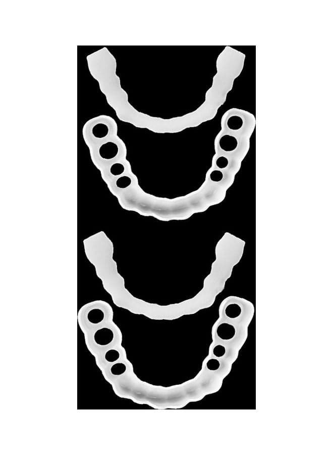 2Pair / 4PCS Teeth Whitening Artificial Dentures Dental Tools Disposable Braces Mouth Tray multicolor 7*7*7cm