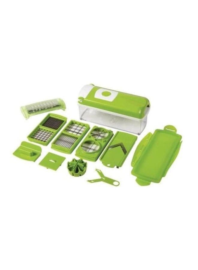 11-In-1 Vegetable And Fruits Cutter Green 5x5x7cm