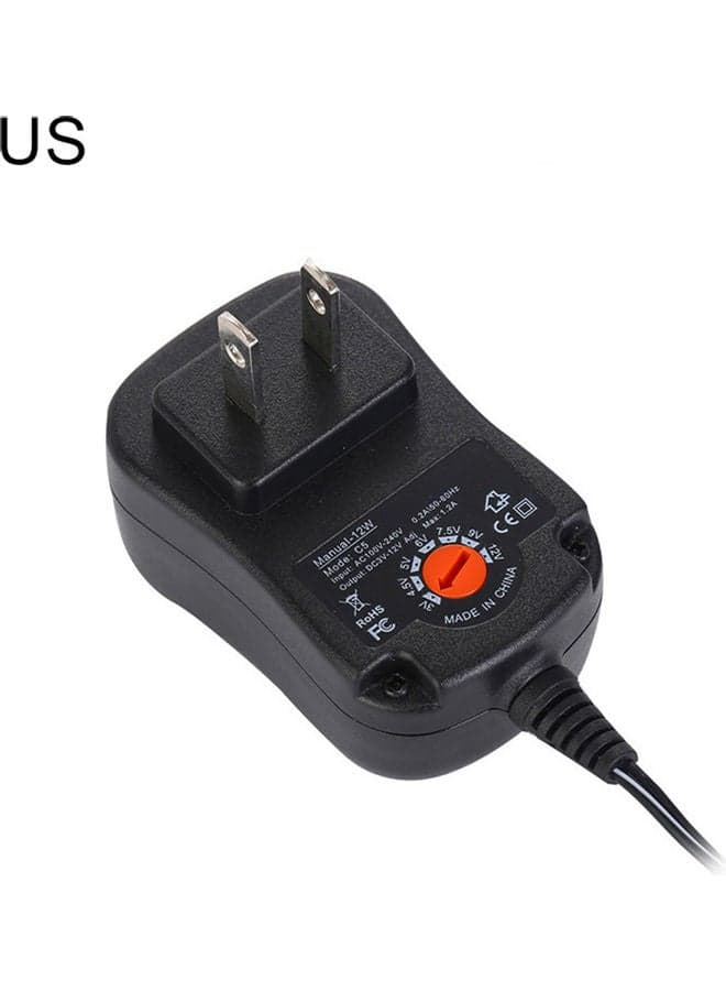 3V-12V Universal Adjustable Voltage AC/DC Power Supply Wall Charger Adapter Black