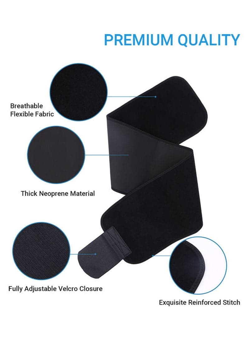 Waist Trimmer Sweat Sauna Slim Belt - Size M Black 26cm