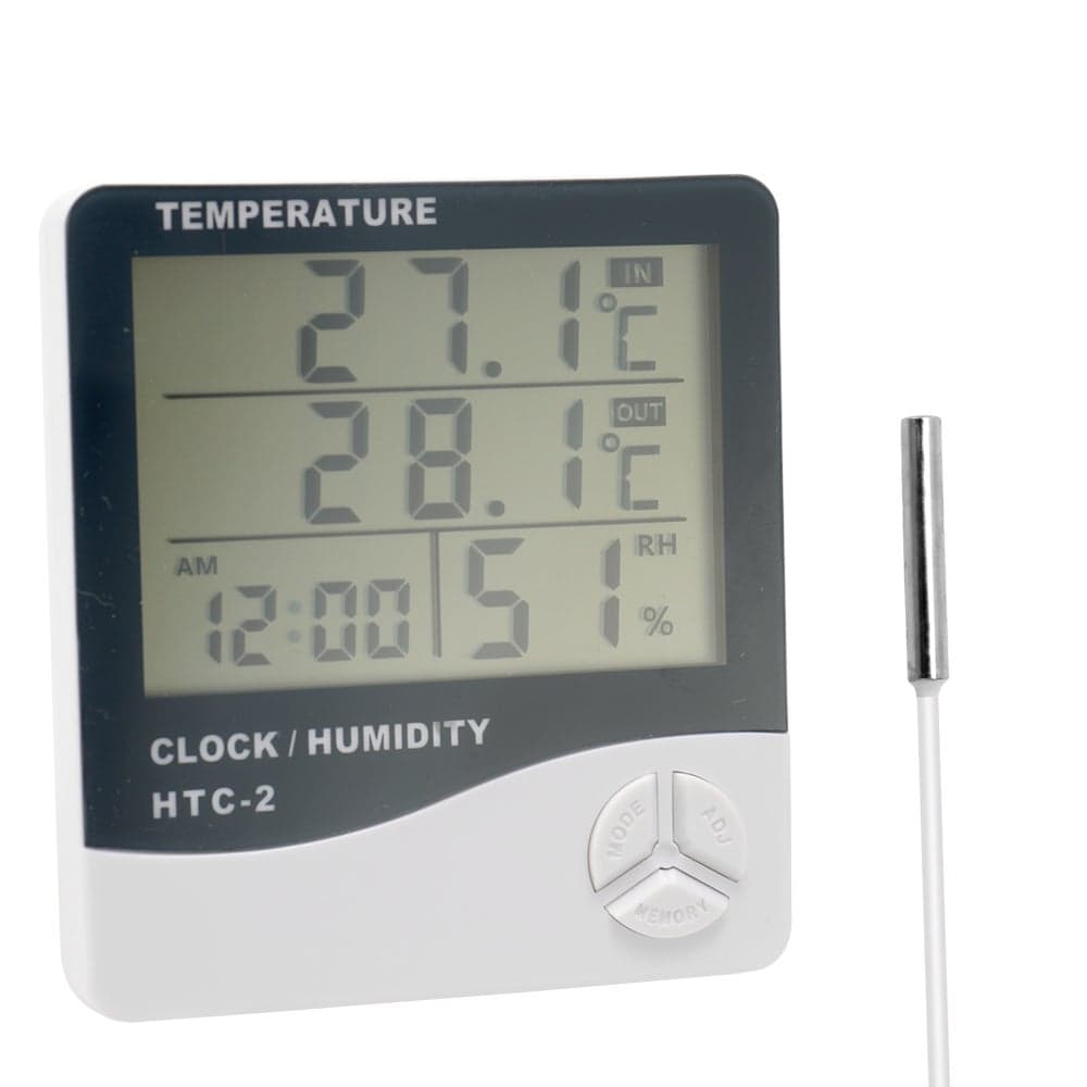 LCD Digital Wireless Indoor And Outdoor Thermometer White/Black/Grey 18 x 3 x 12cm
