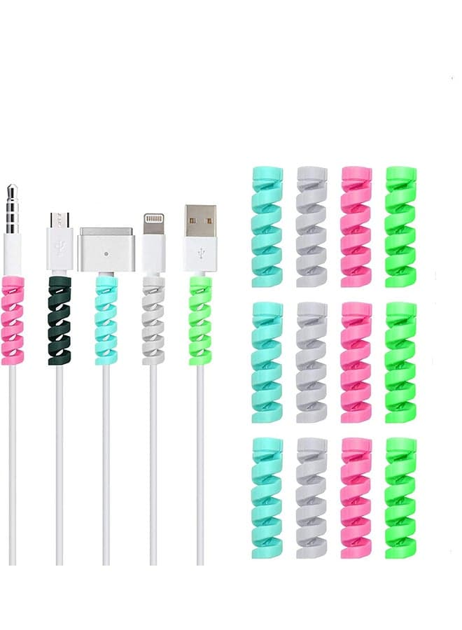 12-Piece Spiral Charger Cable Protector Multicolour