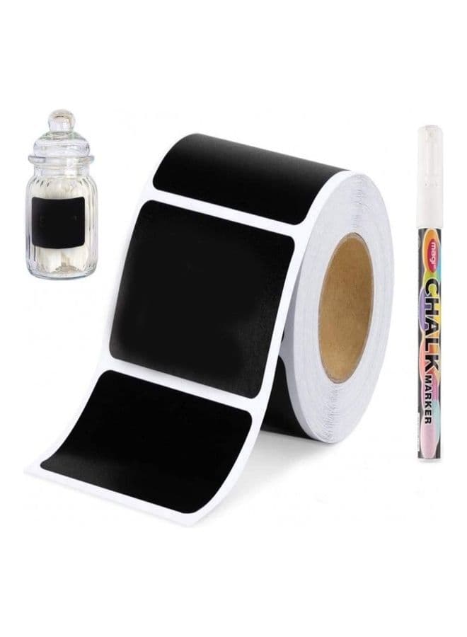 180-Piece Chalkboard Labels, White Marker Pantry And Storage Stickers For Jars Black/White