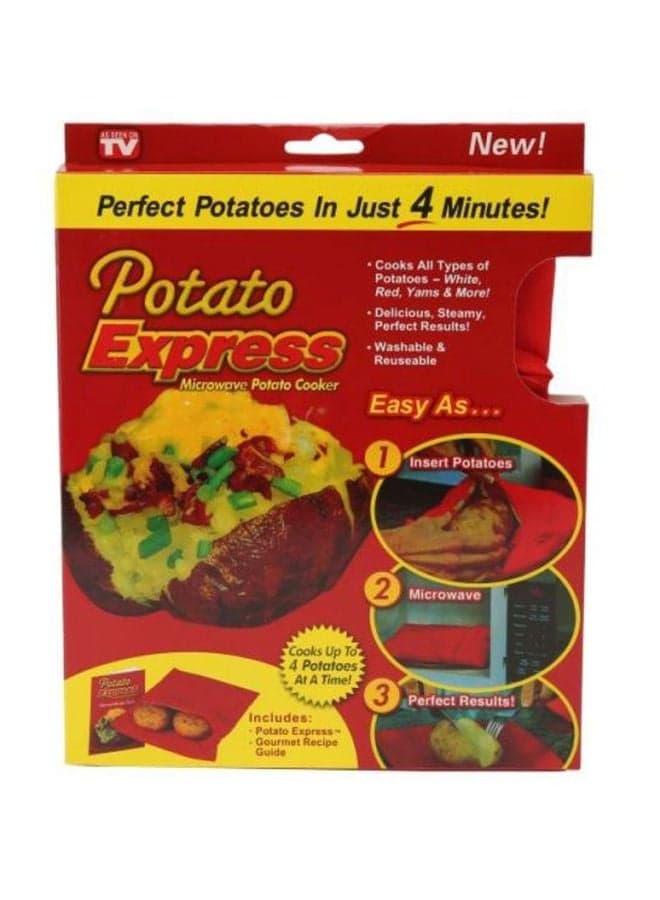 Potato Express Microwave Potato Cooker Red 11x8.5x0.75inch