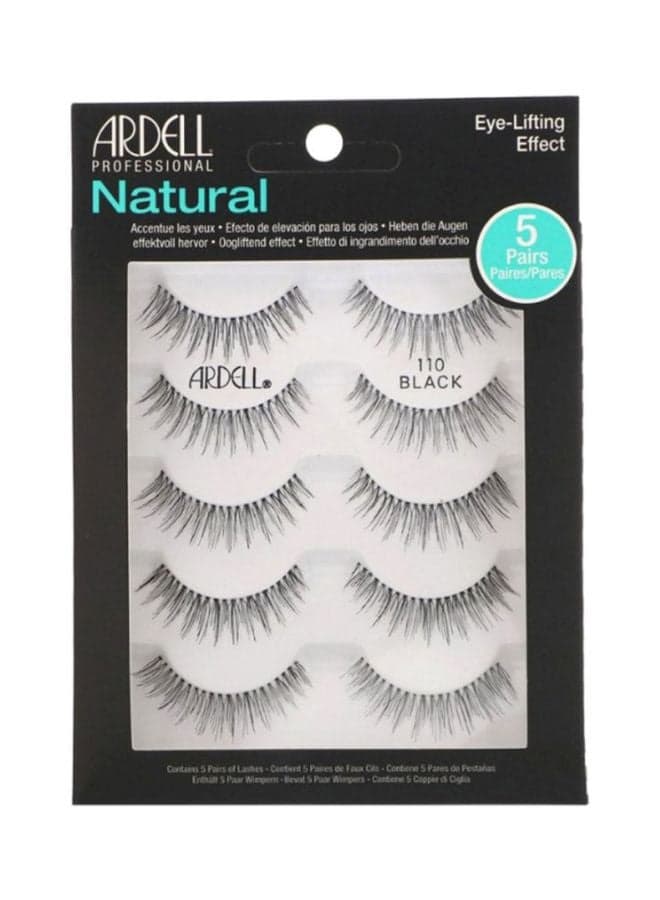 Pair Of 5 Professional Natural Eye Lash 110 Black
