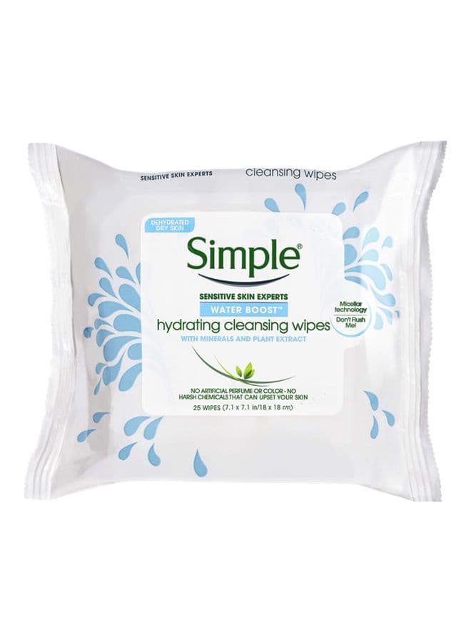 Pack Of 25 Water Boost Hydrating Cleansing Wipe 19grams