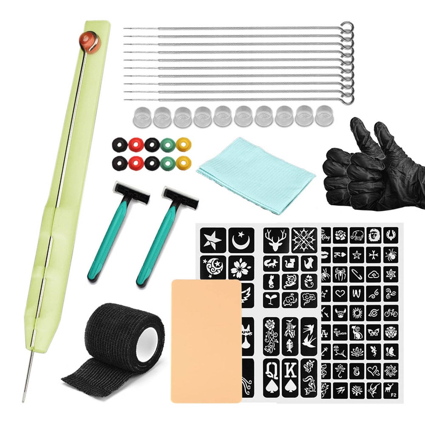 Hand Poke and Stick Tattoo Kit White