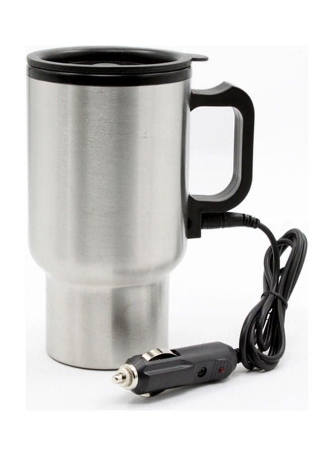 12V 450ml Stainless Steel Car Heated Cup Electronic Thermal Travel Mug Insulation Silver