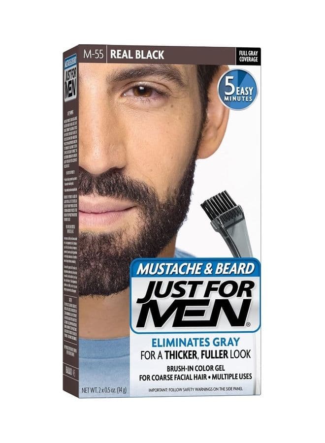 Mustache & Beard Brush In Colour Gel Black Real M-55 14g