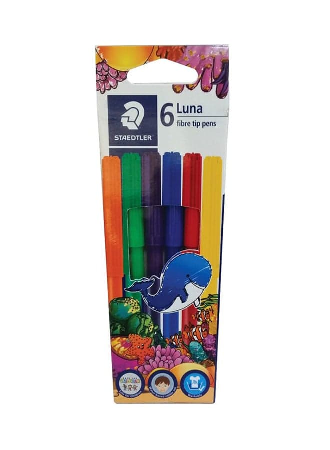 6-Piece Luna Fibre-Tip Pen Set Multicolour