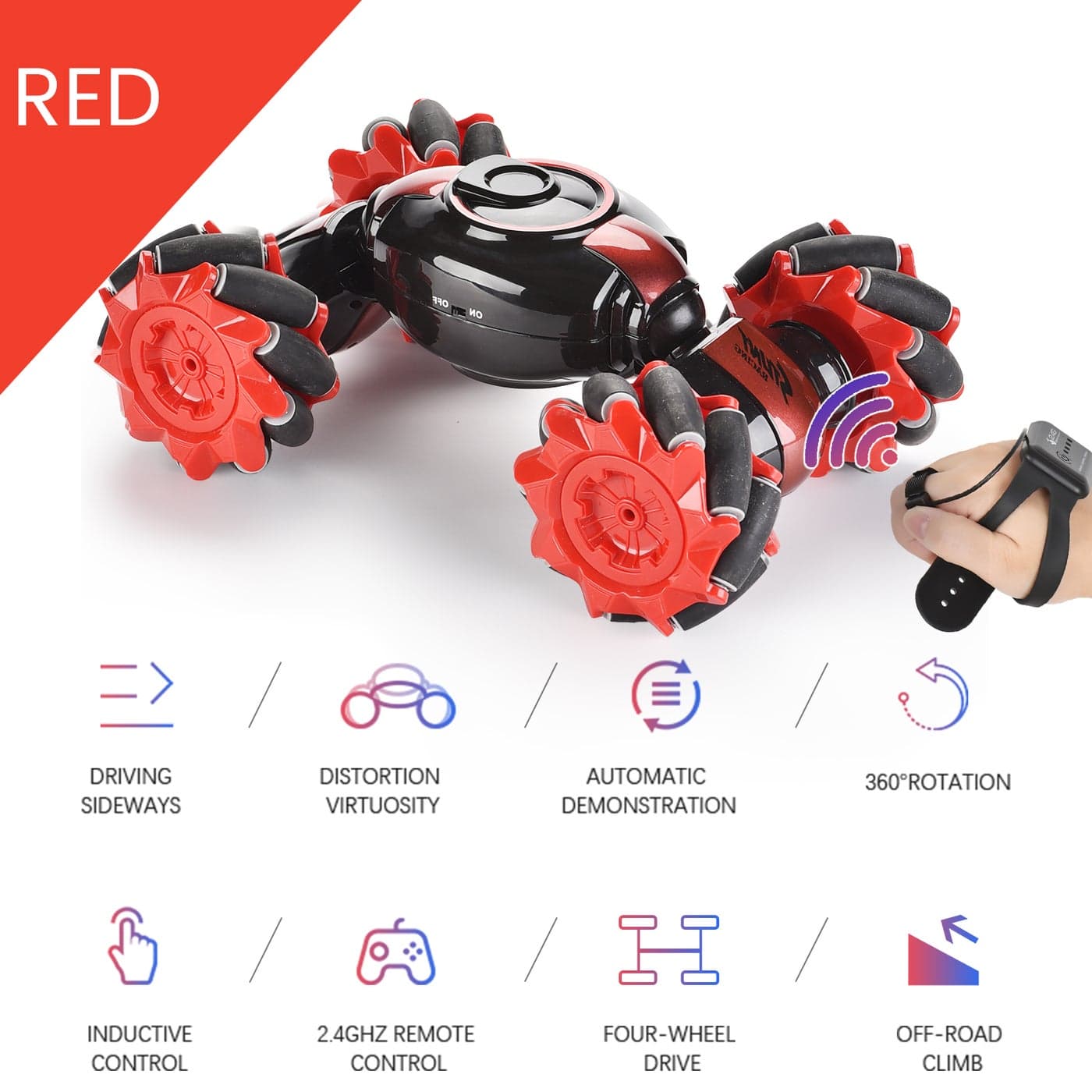 4WD 2.4G Gesture Sensor Control Deformable Electric All-Terrain Transformable Stunt Car 42cm