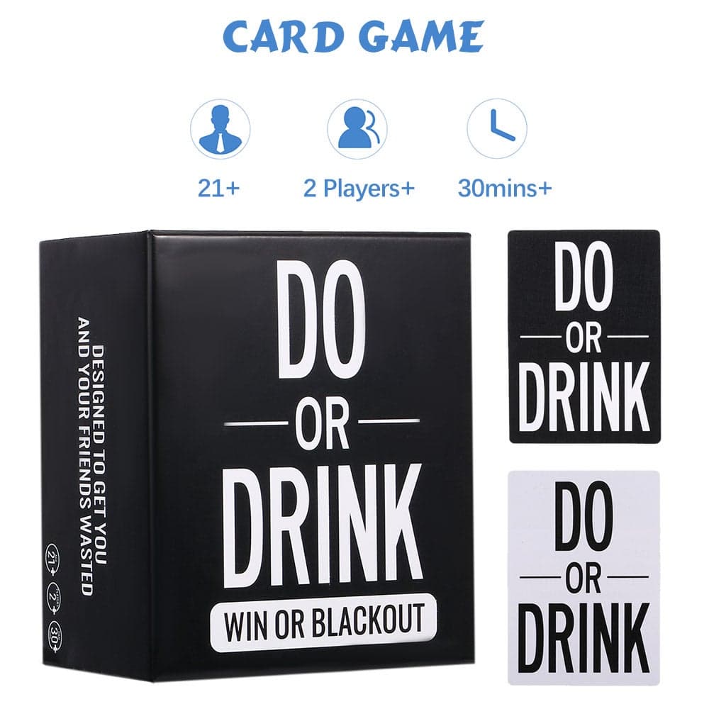 Do or Drink Win or Blackout Adult Party Card Game 12.4cm