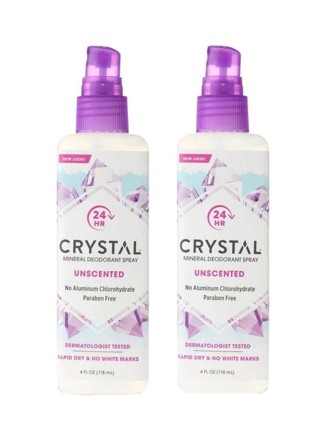 Pack Of 2 Mineral Deodorant Spray 2x118ml