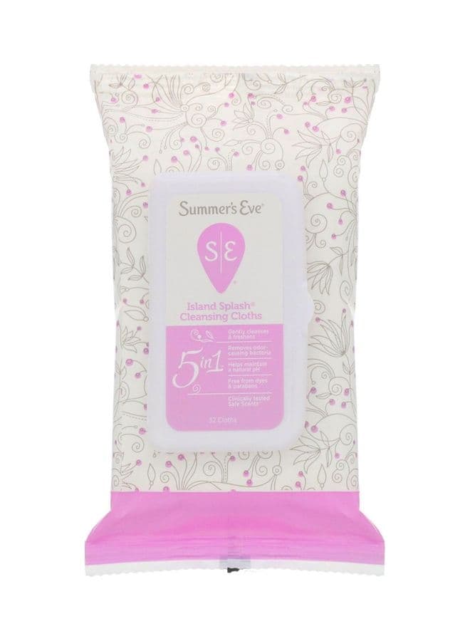 32-Piece 5-In-1 Cleansing Cloth Island Splash White