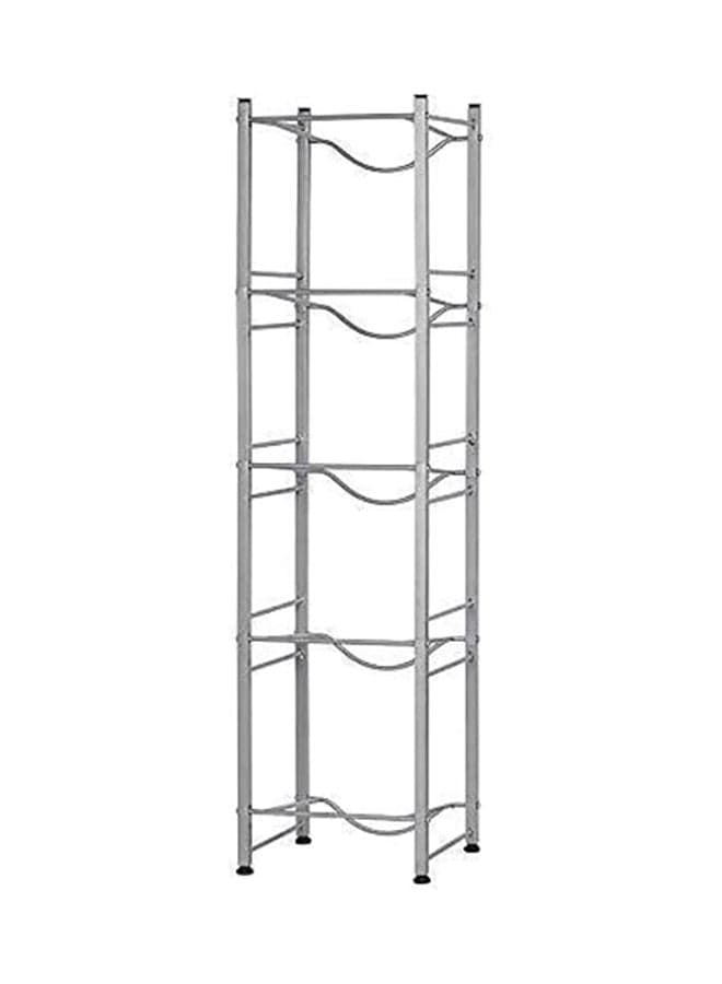 5-Tier Water Bottle Storage Rack Silver 135cm