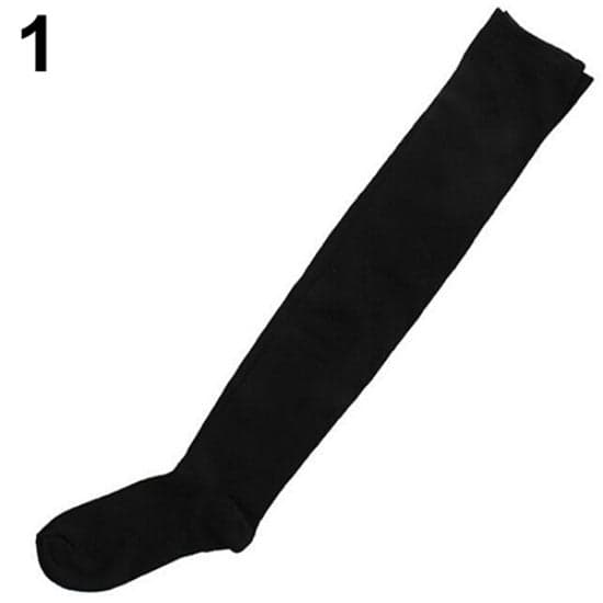 Fashion Thigh High Stockings Cotton Over Knee Long Socks Black