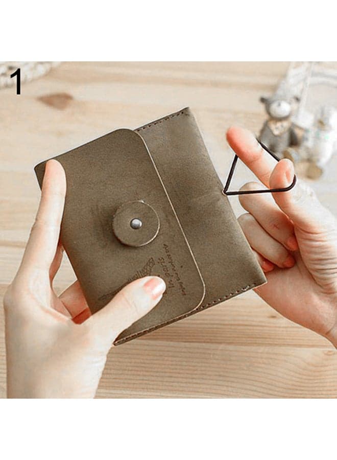 Women's Men's Vintage Eiffel Tower Coin Purse Small Fold Key Pouch Wallet Bag Tan
