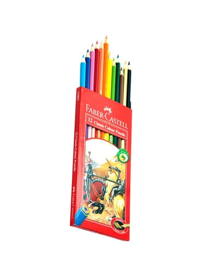 12-Piece Classic Colour Pencils With Sharpener Multicolour