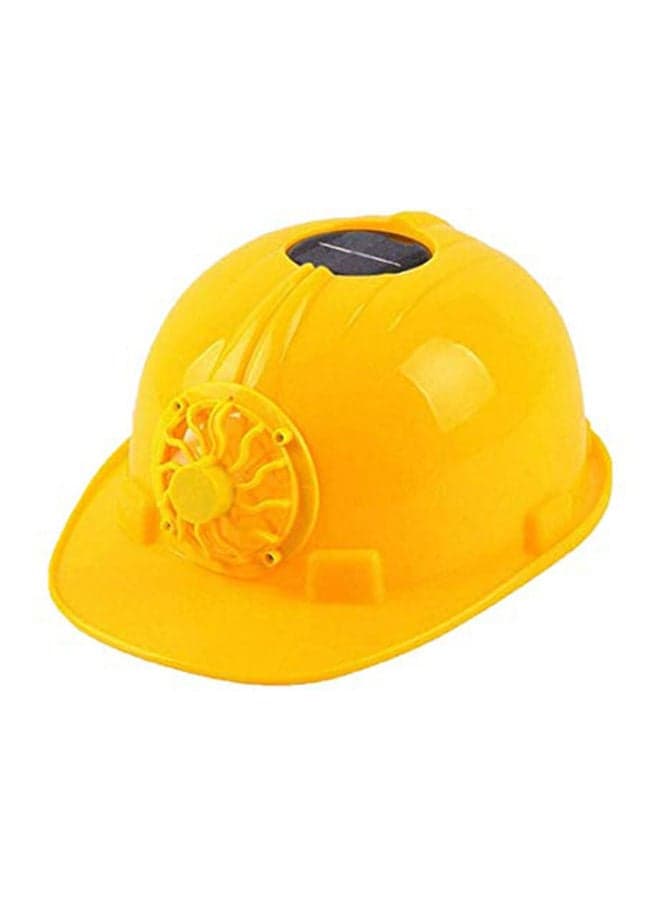 Outdoor Solar Power Cooling Fan Safety Helmet Workplace Protective Cap Hard Hat Yellow 20*10*20cm