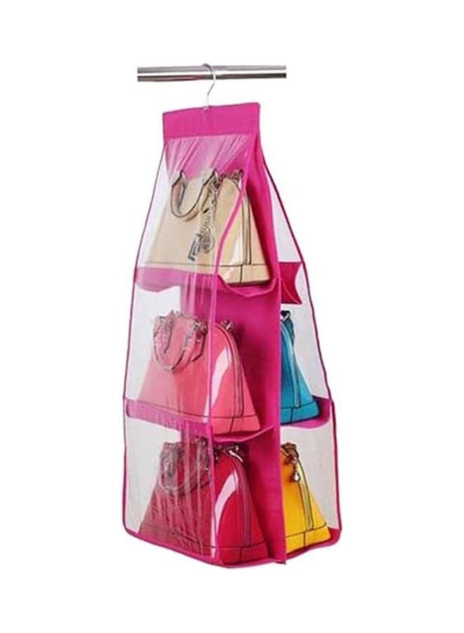6 Pocket Clear Purse Handbags Organizer Door Closet Shelf Hanging Storage Bag Multicolour