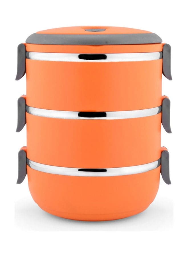 Stainless Steel Round Sealing Thermal Insulation Lunch Box orange 20x20x20cm