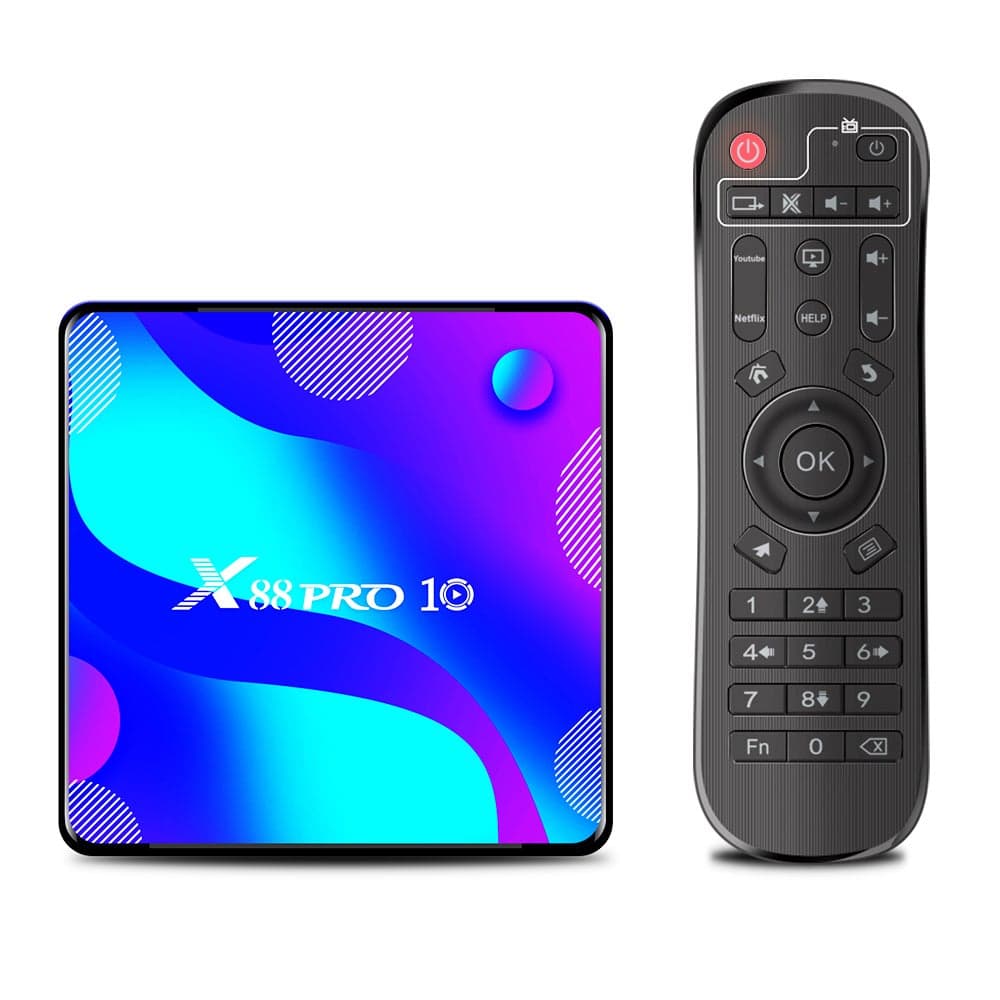 X88 PRO 10 Android 10.0 Smart TV Box With Remote Control V7611UK-16G_P Black