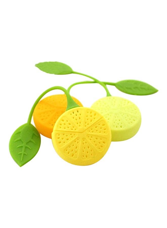 Lemon Shaped Tea Strainer Filter Yellow/Green 9.15x9.05x1.75cm