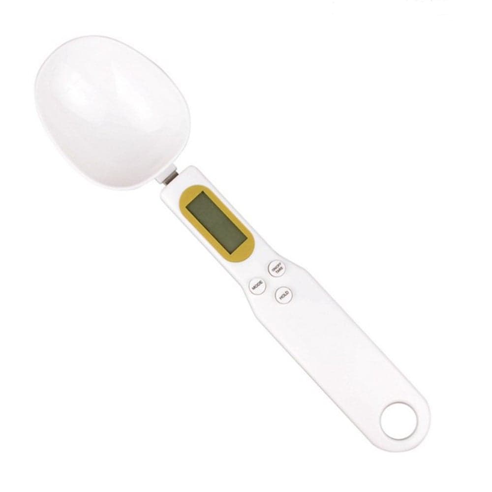 500g/0.1g Energy Saving Large Screen Display Portable Electronic Food Spoon Scale White