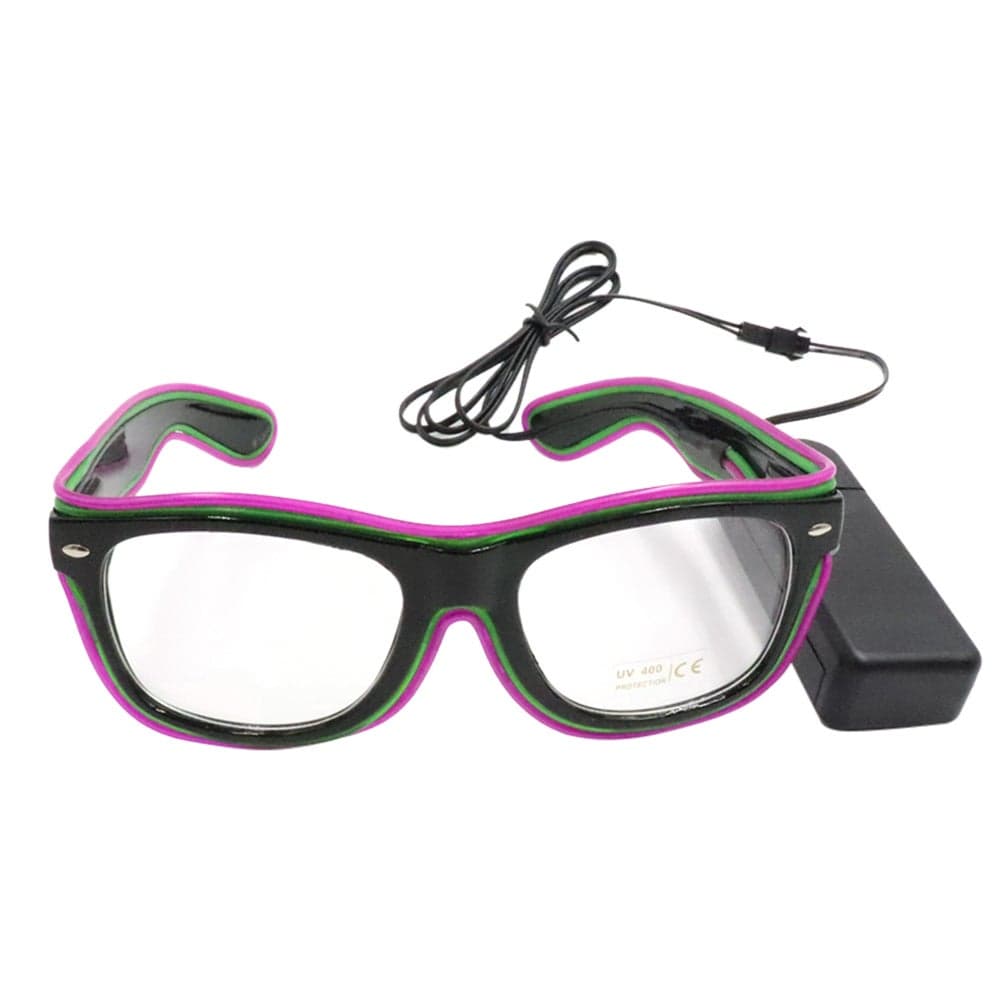 20 Colors Optional Light Up El Wire Neon Rave Twinkle Glowing Party LED Glasses