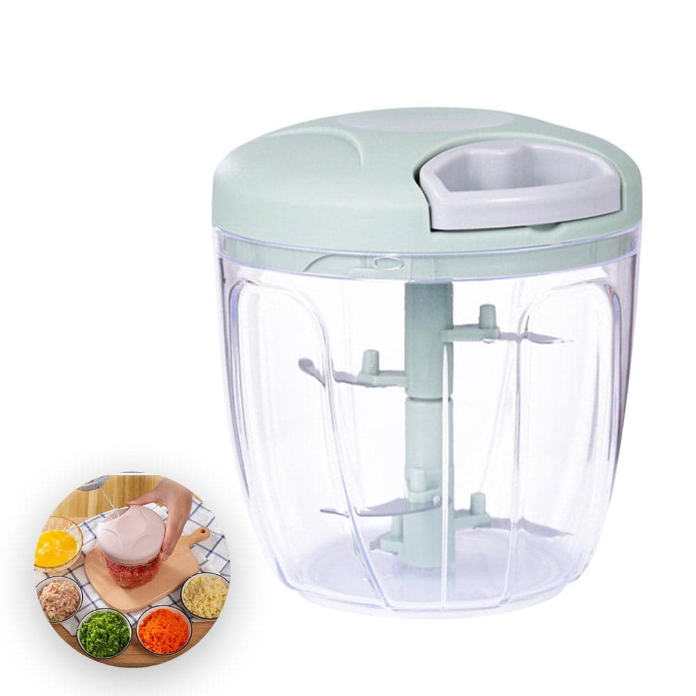 900ml Manual Food Chopper Green/Clear 12.5 x 12 x 12cm