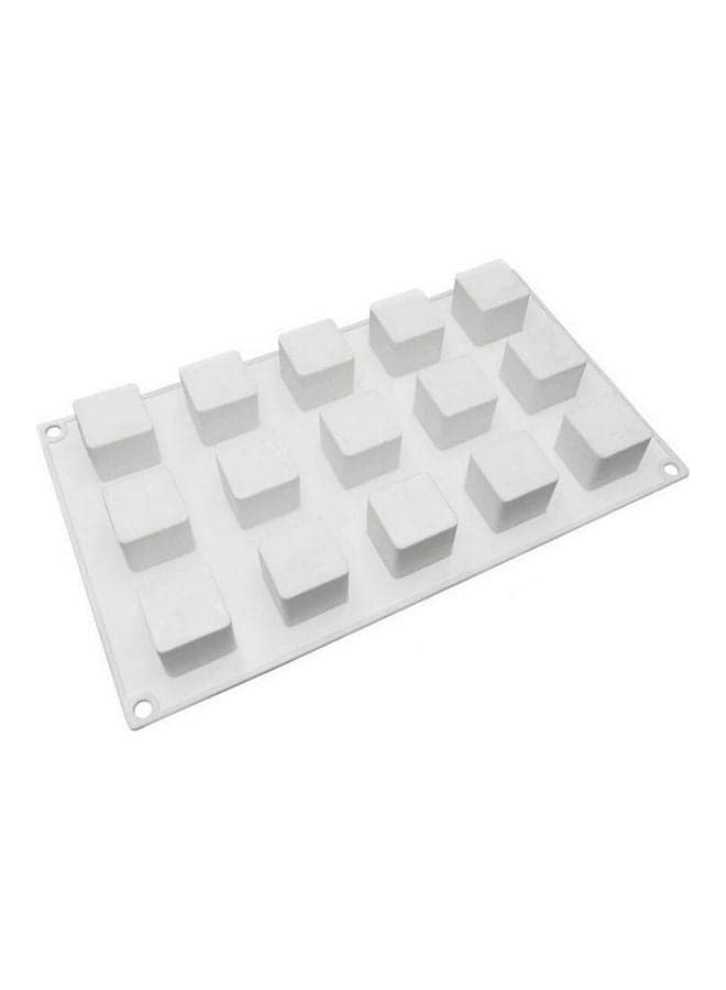 15 Grids Silicone Chocolate Baking Tray DIY Dessert Mousse Cake Making Mold white 30*30*30cm