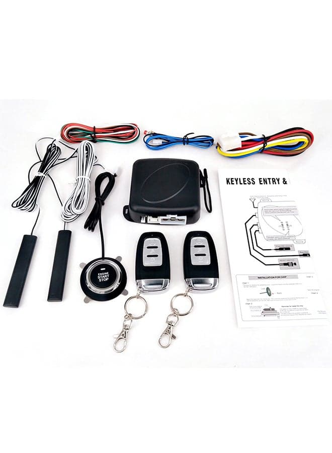 9 Pieces Of Car SUV Switch Keyless Entry Engine Start Alarm System Push Button Remote Starter Stop Auto Anti-Theft System