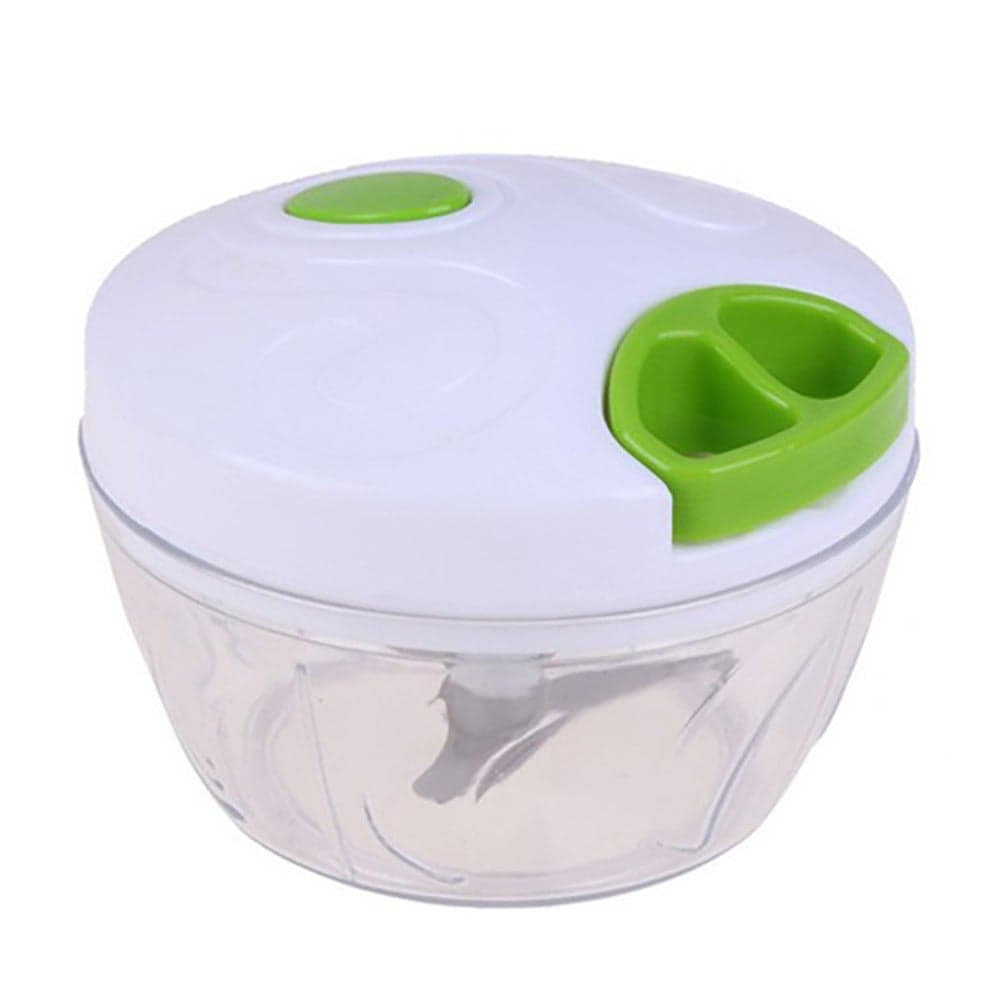 500ML Hand-powered Household Manual Food Chopper White and green 13*9*13cm