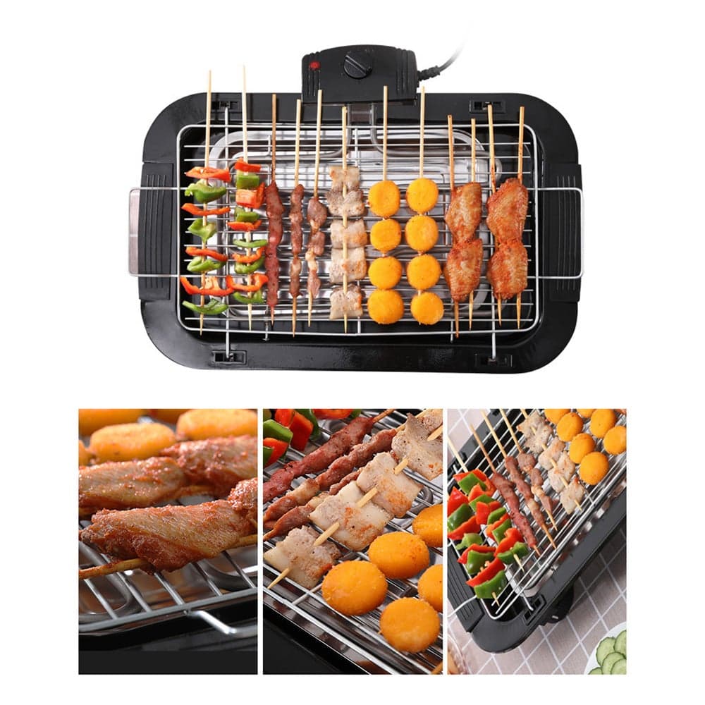 Portable Smokeless Indoor/Outdoor Electric Grill Black 50cm
