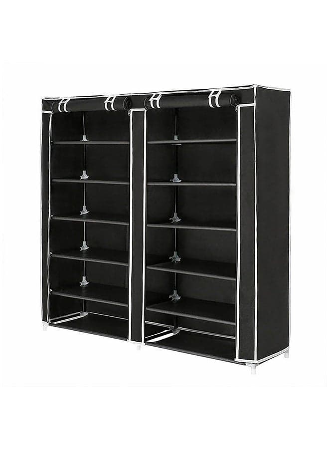12-Layer Storage Shoe Rack Organizer Black 120x118x30cm