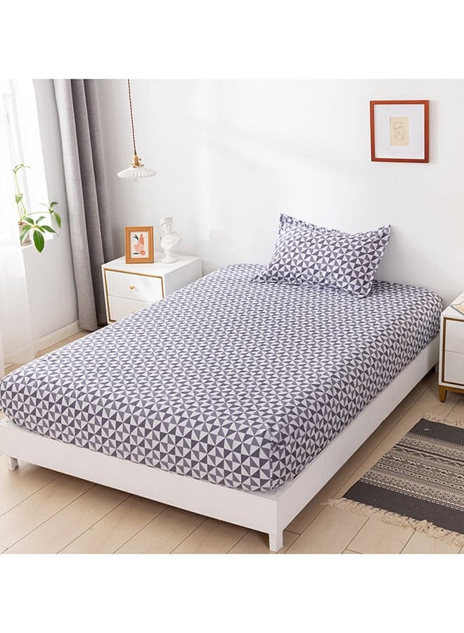 2-Piece Printed Bedsheet Set Single Size French microfiber Grey