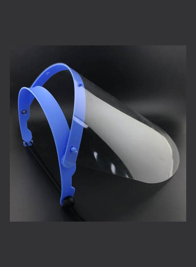 Unisex Transparent Protective Face Shield Anti Splash Dust-proof Adjustable Detachable Drawstring Full Face Cover Workshop Cooking Cleaning Blue
