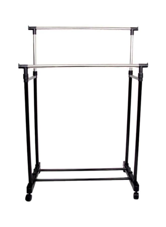 Double Pole Clothes Hanger Black/Silver 92x43x77cm