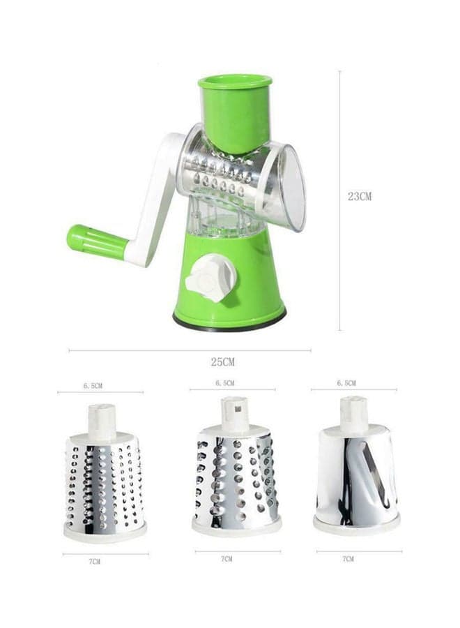 Multi-Function Drum Rotary Grater Green/Clear/White 24.50 x 12.50 x 19cm