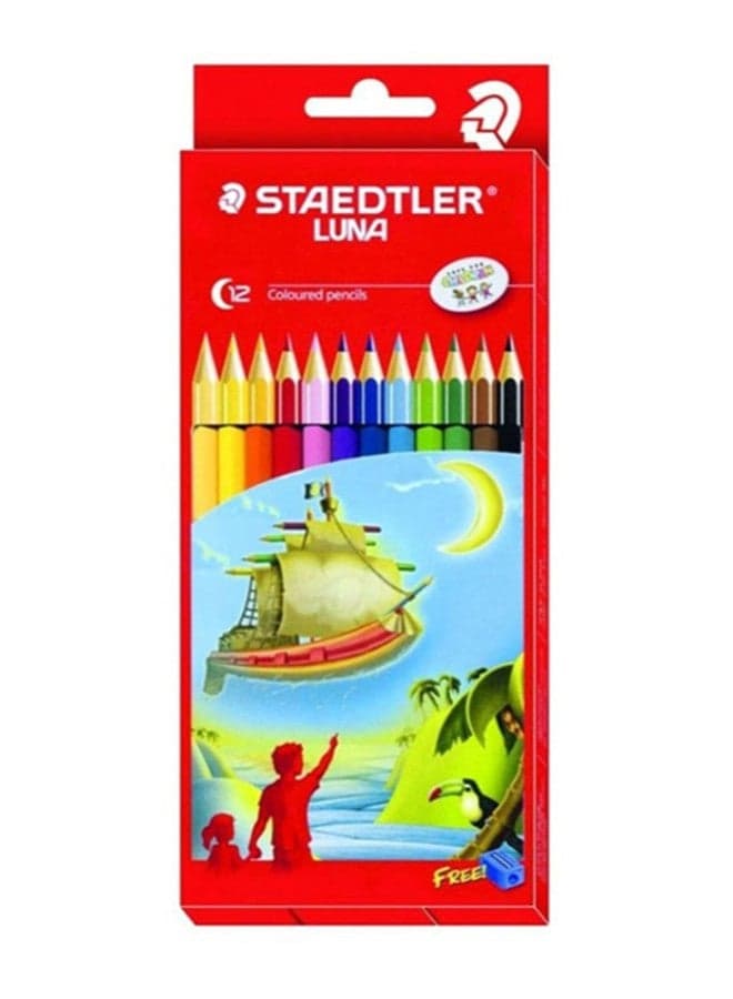 Luna Wooden Color Pencil Set, Pack Of 12 Multicolour