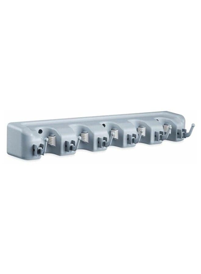 Mop And Broom Holder Wall Mount Grey